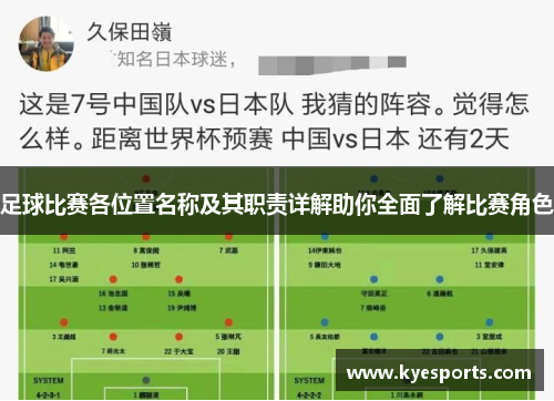 足球比赛各位置名称及其职责详解助你全面了解比赛角色